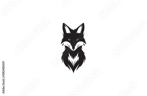 fox silhouette vector outline art illustration logo design