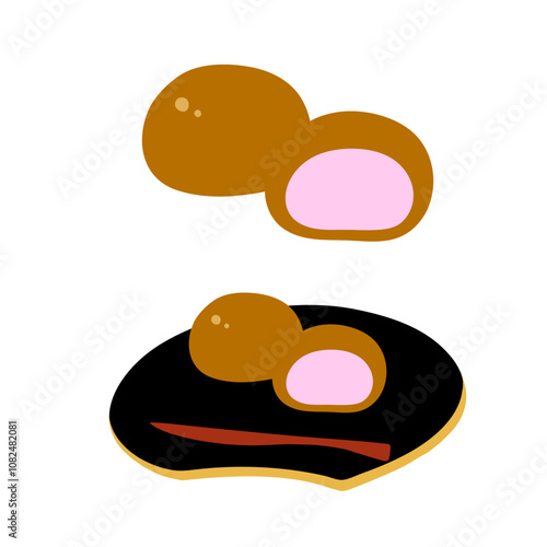 桜あんのまんじゅうの手描きカラーイラストセット