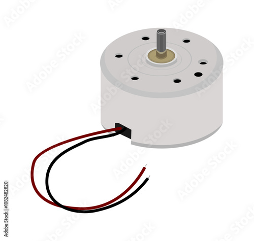 dc motor fan brushed realistic vector design