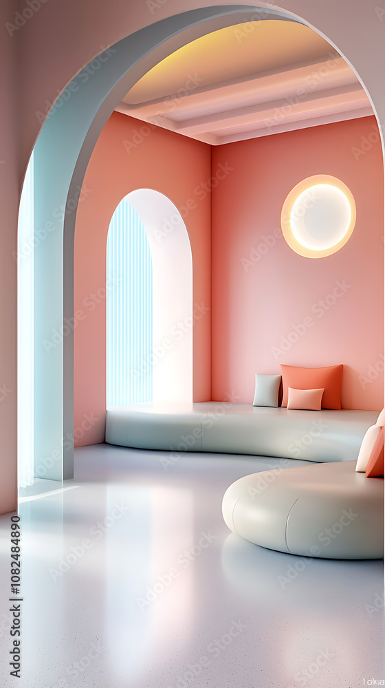 Create a tranquil mental health hologram room with soft tones Create a tranquil mental health hologram room with soft tones