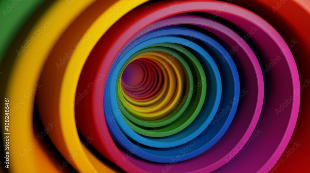 Abstract colorful circles in a tunnel-like pattern. Abstract colorful circles in a tunnel-like pattern.