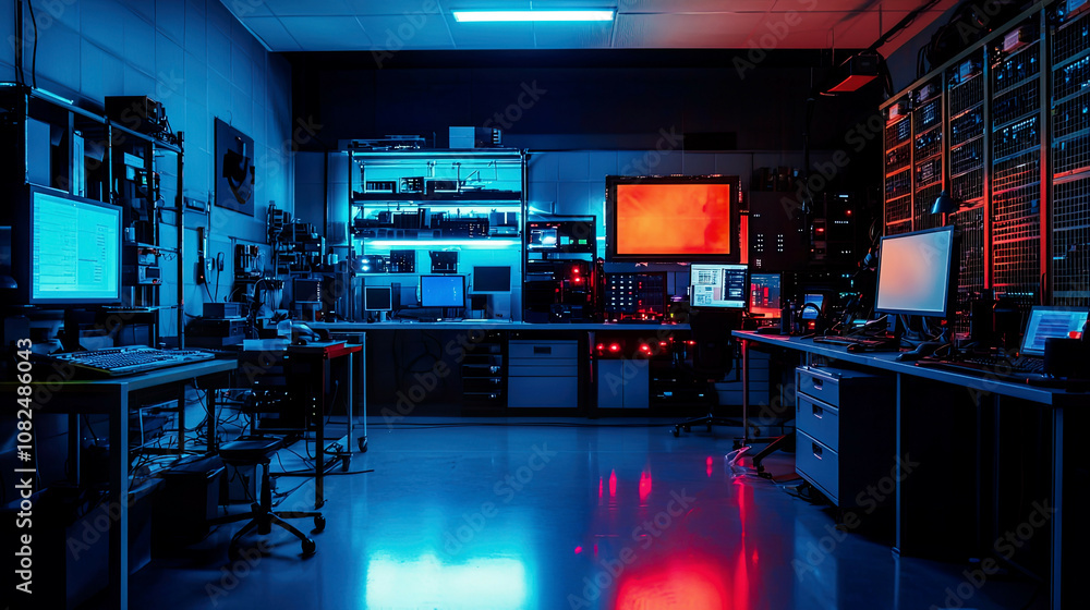 Fototapeta premium A high-tech lab where engineers are creating ambient computing devices for smarter living