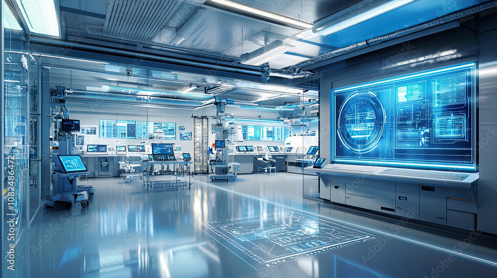 A high-tech lab where engineers are developing ambient computing systems for energy-efficient homes A high-tech lab where engineers are developing ambient computing systems for energy-efficient homes