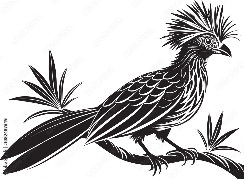 hoatzin vector bird illustration design transparent background hoatzin vector bird illustration design transparent background