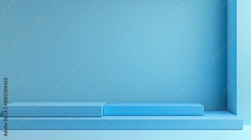 Minimalist Blue Platform with Blank Space Minimalist Blue Platform with Blank Space