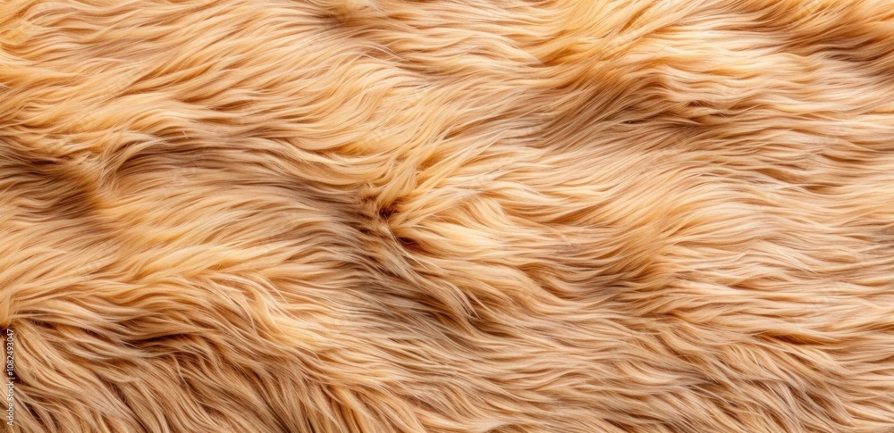 Close-up of soft, fluffy brown faux fur texture Close-up of soft, fluffy brown faux fur texture