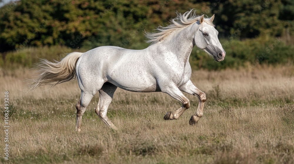 White Horse Running in a Field White Horse Running in a Field