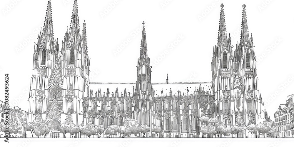 An architectural drawing of an elegant Art building An architectural drawing of an elegant Art building
