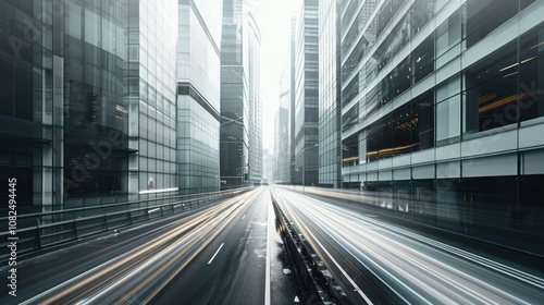 Urban Highway with Light Trails