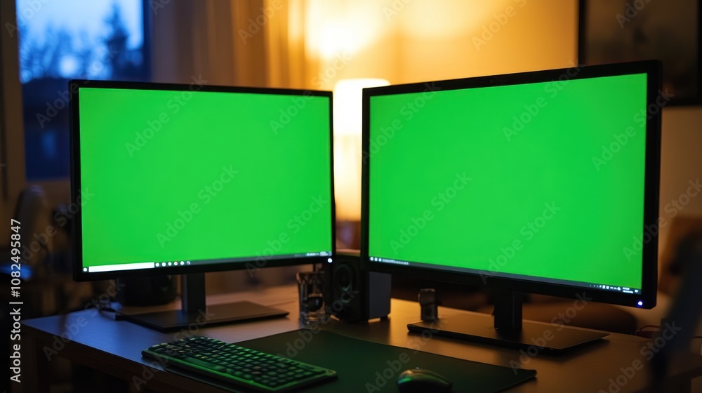 Two Green Screen Monitors Two Green Screen Monitors