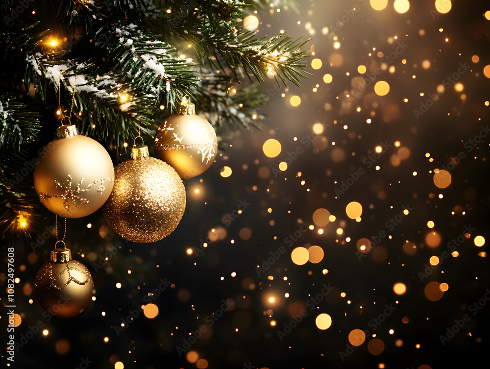 Christmas background with Christmas tree, belt and gifts Christmas background with Christmas tree, belt and gifts