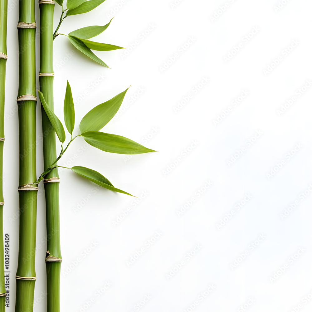 Naklejka premium modern 2D doodle cartoon flower concept with open space for text, featuring whimsical floral and leafy elements on crisp white backgrounds.