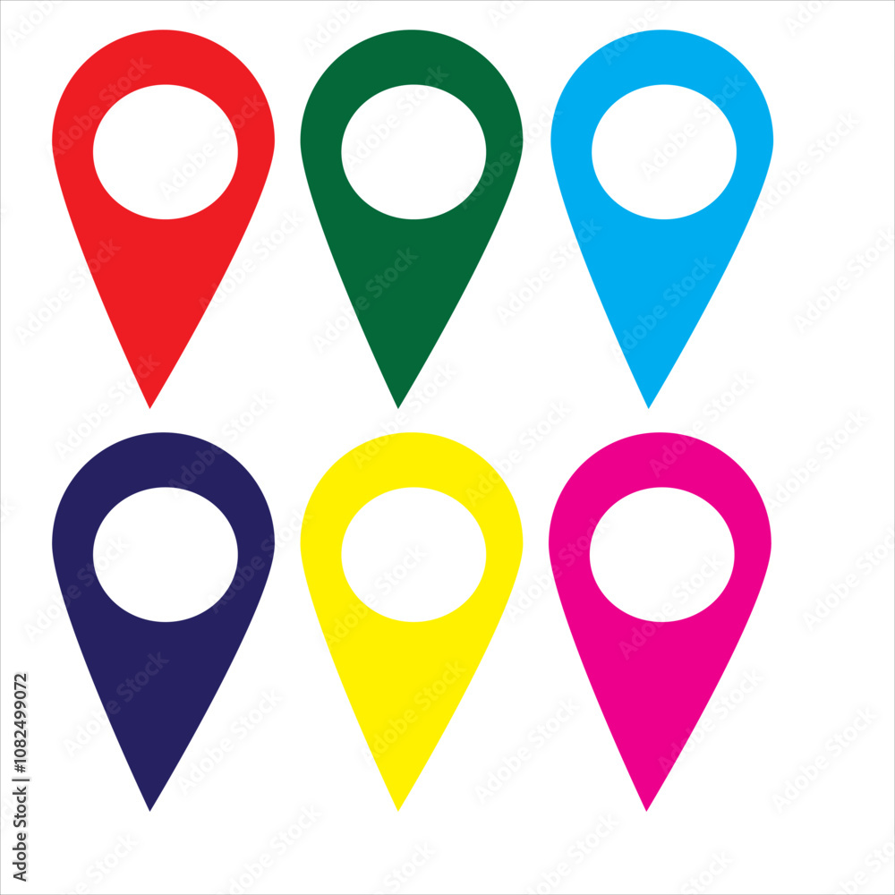 Location icon. Place symbol. GPS sign. Flat isolated vector illustration on white background. Location icon. Place symbol. GPS sign. Flat isolated vector illustration on white background.