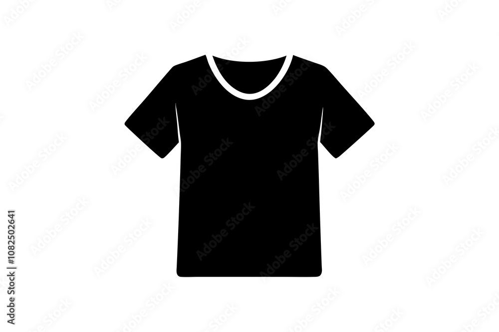 T-Shirt Silhouette Icon on White Background Fashion Vector T-Shirt Silhouette Icon on White Background Fashion Vector