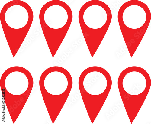 Location pin icon set. Map pointer vector. Navigation marker. Location pointer set