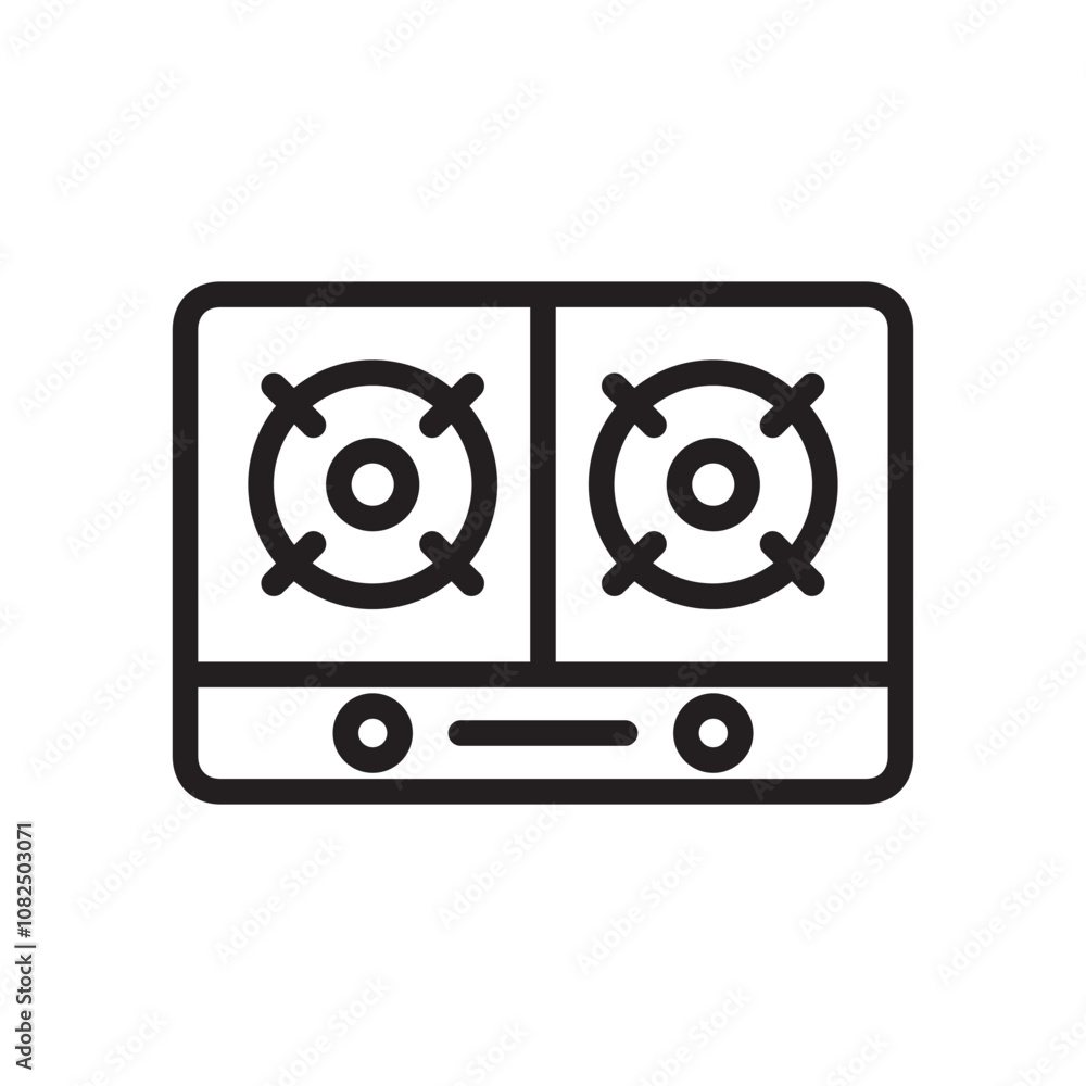 stove icon line vector design template in trendy style stove icon line vector design template in trendy style