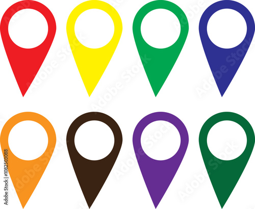 Location pin icon set. Map pointer vector. Navigation marker. Location pointer set