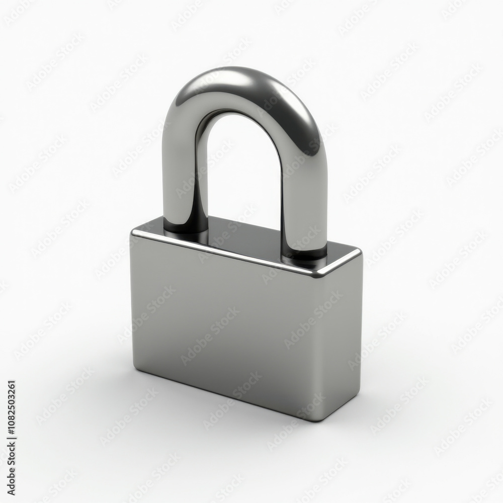 Metallic Lock Icon symbolizing Security and Privacy Metallic Lock Icon symbolizing Security and Privacy
