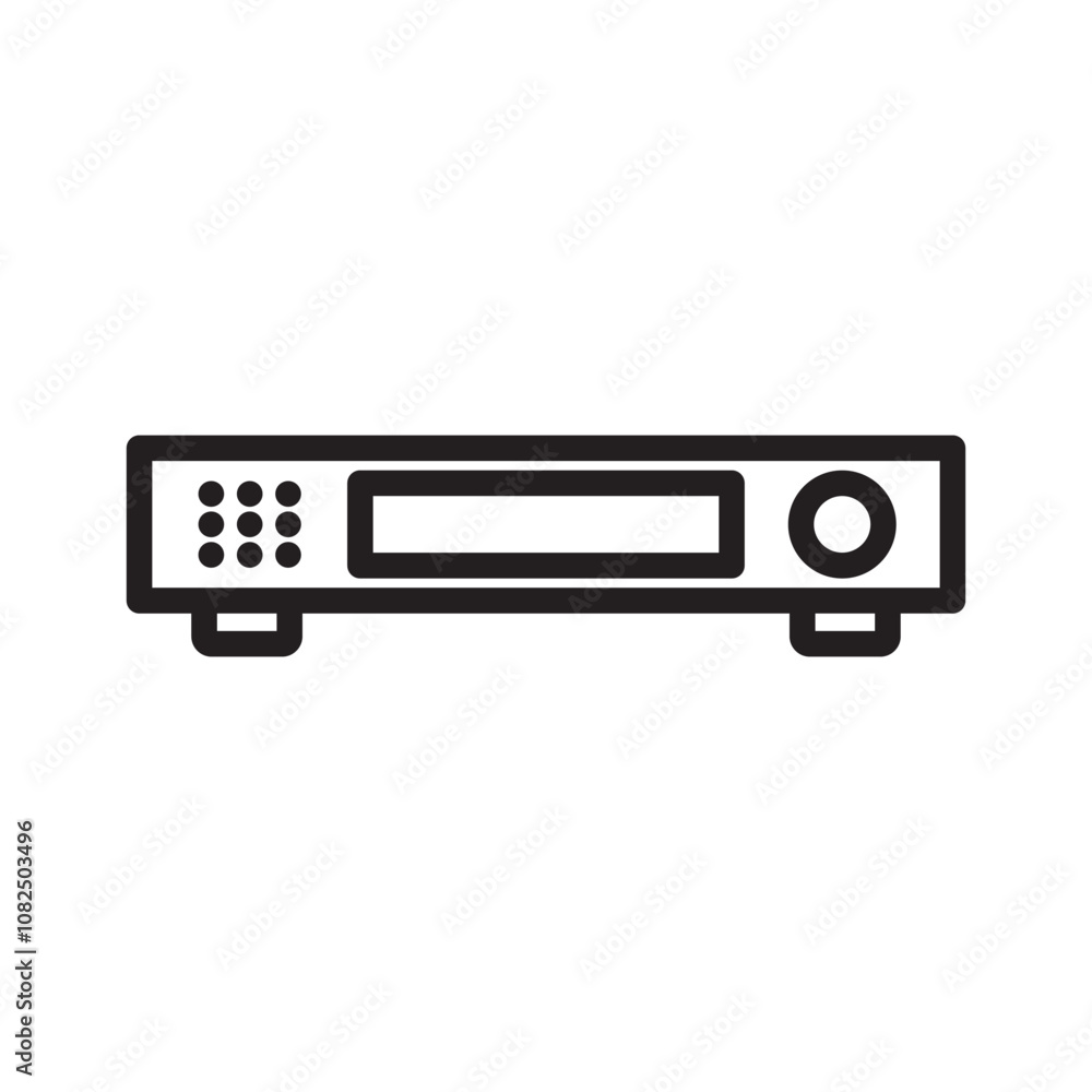 Dvd CD Player icon line vector design template in trendy style Dvd CD Player icon line vector design template in trendy style