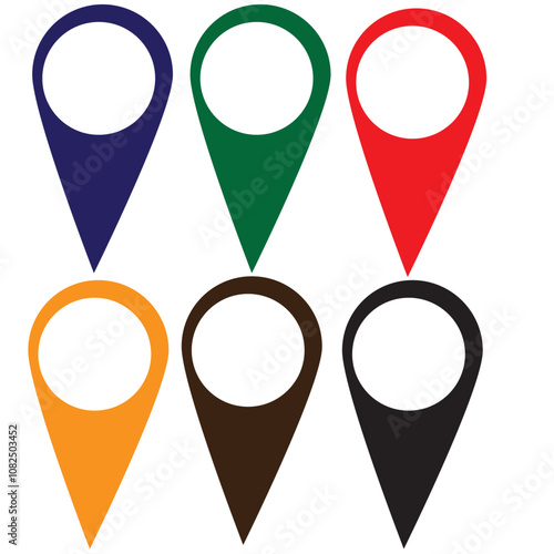 Location pin icon set. Map pointer vector. Navigation marker. Location pointer set