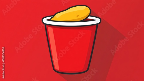 Wallpaper Mural A single red solo cup with a potato sitting on top of it against a red background. Torontodigital.ca