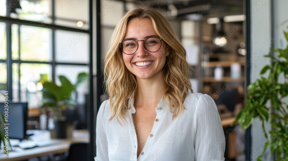 Portrait of happy and successful female programmer inside office at workplace, worker smiling and looking at camera with laptop blonde businesswoman is satisfied with results of achievements at work Portrait of happy and successful female programmer inside office at workplace, worker smiling and looking at camera with laptop blonde businesswoman is satisfied with results of achievements at work