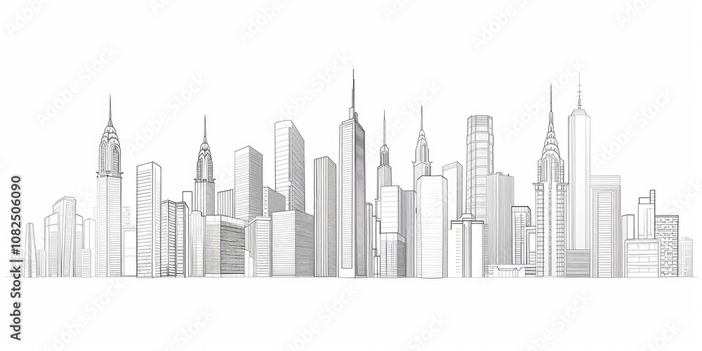 Fototapeta premium An architectural drawing of an elegant Art building