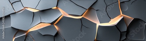 Innovative action of graphene-inspired wall with nanocracks urban environment abstract art modern design technology concept for image to video ai applications, cracked wall with blank space for text photo