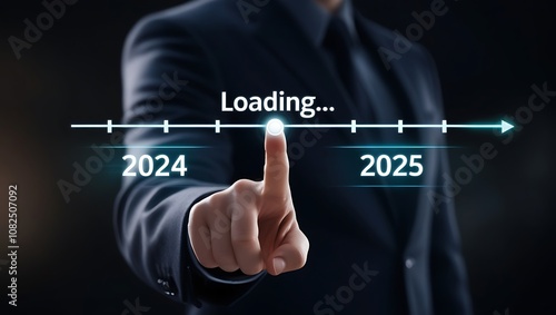 Future Progress Concept with Loading Bar for 2024 to 2025 – Business and Technology Advancements Timeline