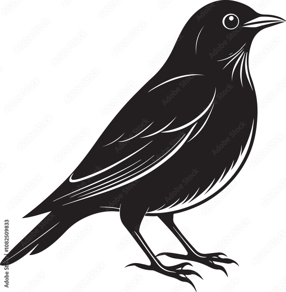 Fototapeta premium nightingale bird vector illustration transparent background