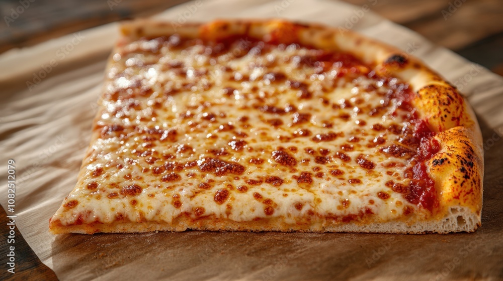Delicious Close-Up of Cheese Pizza Slice with Golden Crust Delicious Close-Up of Cheese Pizza Slice with Golden Crust
