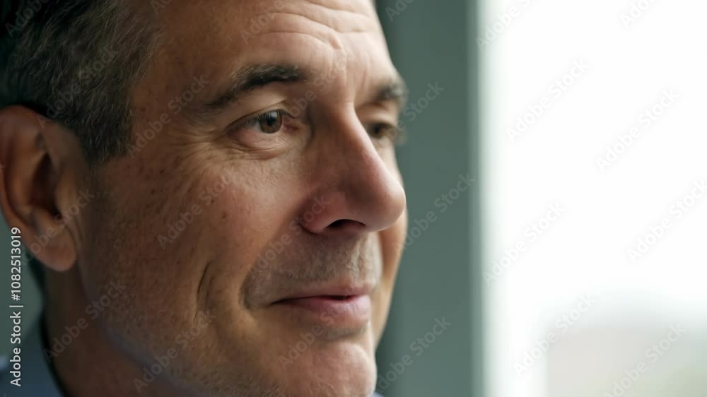 Contemplative expressions of a mature man in thoughtful transit Contemplative expressions of a mature man in thoughtful transit
