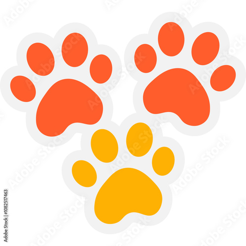 Paw Print Sticker Icon