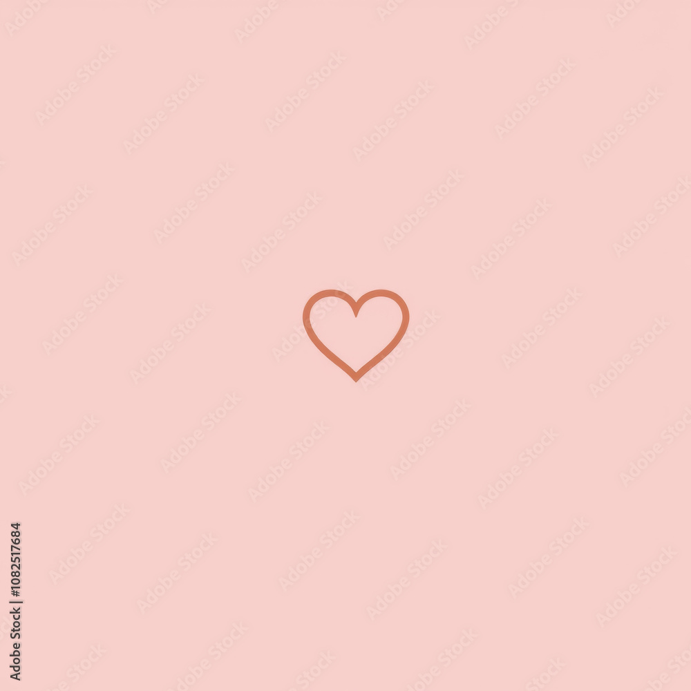 Simple Heart Icon on Pastel Pink Background Simple Heart Icon on Pastel Pink Background