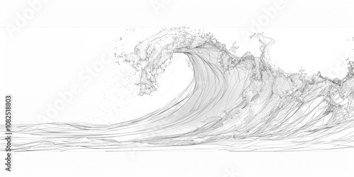 Wallpaper Mural Line art of an enchanted forest with mythical creatures, isolated on a white background Torontodigital.ca