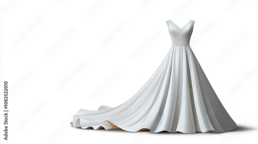 Elegant white dress on a minimalist background, perfect for bridal designs and fashion inspiration. Elegant white dress on a minimalist background, perfect for bridal designs and fashion inspiration.