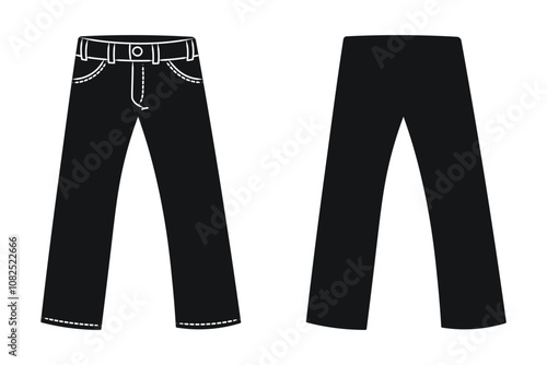 Jean, pant, male wardrobe, black silhouette
