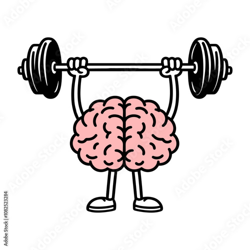 brain training with a barbell illustration