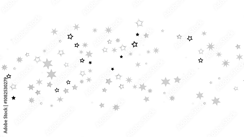 Abstract image of silver stars against a black background. Abstract image of silver stars against a black background.
