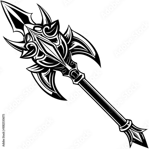 Silverthorn Weapon on White Background photo