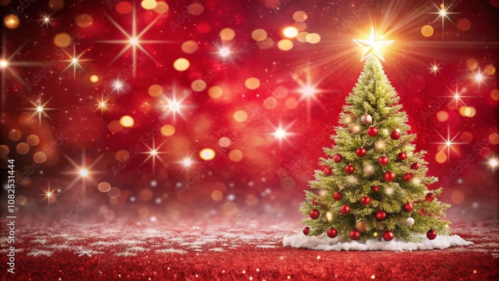 Christmas background with xmas tree and sparkle bokeh lights on red canvas background. Merry christmas card. Winter holiday theme. Happy New Year. Space for text
Christmas background with xmas tree and sparkle bokeh lights on red canvas background. Merry christmas card. Winter holiday theme. Happy New Year. Space for text