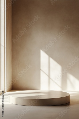 Round White Table in Room with Window