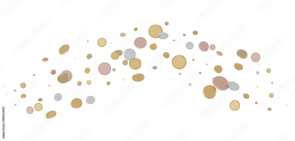 Elegant Embrace: Mesmerizing 3D Illustration Depicting Swirling gold Confetti Elegant Embrace: Mesmerizing 3D Illustration Depicting Swirling gold Confetti