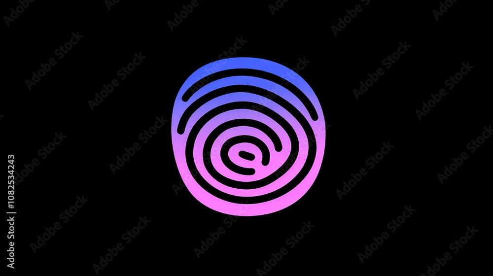 Abstract circular design with a gradient of blue and pink on a black background. Abstract circular design with a gradient of blue and pink on a black background.
