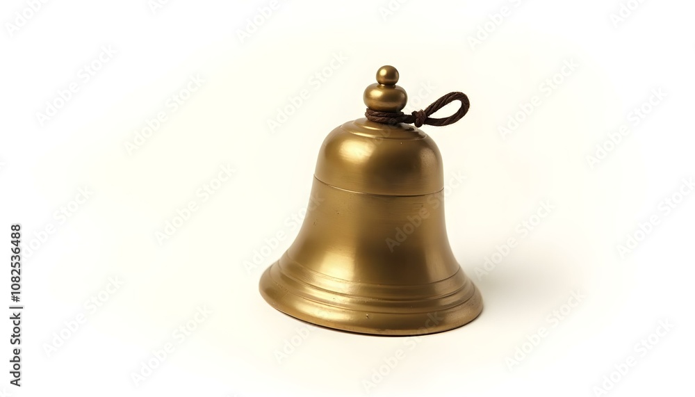 detailed close-up of a brass bell isolated on a pure white background create with ai detailed close-up of a brass bell isolated on a pure white background create with ai