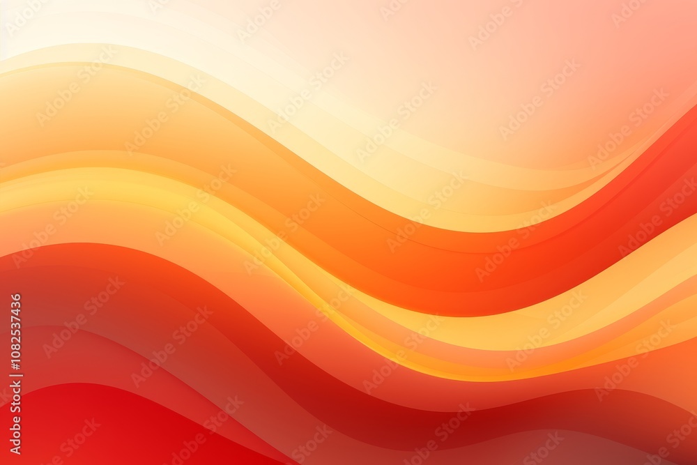 Harmonic waves abstract representation of sound through warm tones of orange and red Harmonic waves abstract representation of sound through warm tones of orange and red