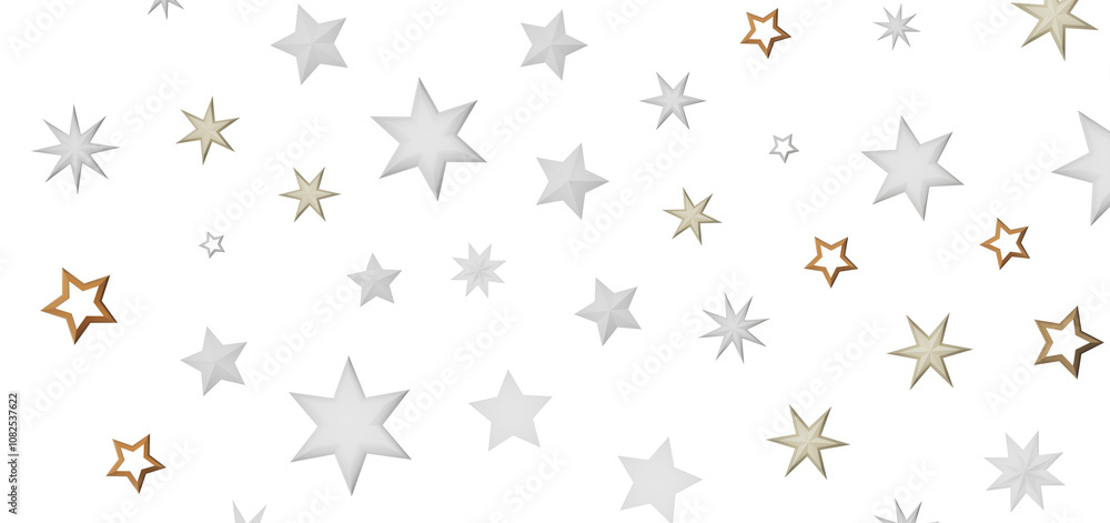 An abstract background with a pattern of various sized white and gold stars on a black background. The stars are arranged in a random, scattered pattern. An abstract background with a pattern of various sized white and gold stars on a black background. The stars are arranged in a random, scattered pattern.