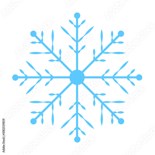 Snowflake icon on white background. Winter cold icon.