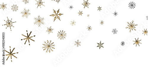 Glistening Snow Shower: Striking 3D Illustration Showcasing Falling Holiday Snowflakes