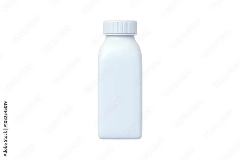 One bottle for juice isolated on white background. Plastic container for liquid product. Blank packaging for beverage. Top view. 3d render One bottle for juice isolated on white background. Plastic container for liquid product. Blank packaging for beverage. Top view. 3d render